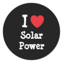 I love Solar Power heart custom personalized stickers