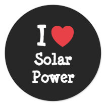 I love Solar Power heart custom personalized stickers