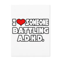 I Love Someone Battling A.D.H.D postcards by ADD_ADHD_Shirts I Love Someone Battling A.D.H.D postcards