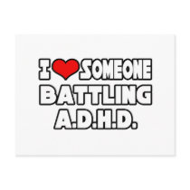 I Love Someone Battling A.D.H.D postcards by ADD_ADHD_Shirts I Love Someone Battling A.D.H.D postcards