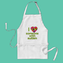 I LOVE SOMEONE WITH AUTISM aprons