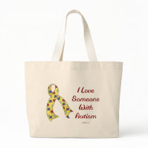I LOVE SOMEONE WITH AUTISM bags by MishMoshTees I LOVE SOMEONE WITH AUTISM bags
