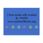 I love someone with autism & I VOTE!www.autismi... postcards