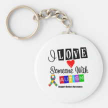 I Love Someone With Autism Key Chain