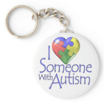 I Love Someone With Autism Keychain