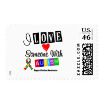 I Love Someone With Autism Postage Stamps