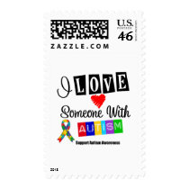I Love Someone With Autism Postage Stamps