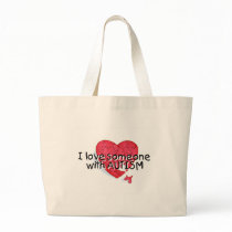 I Love Someone With Autism (Puzzle Heart) Tote Bags