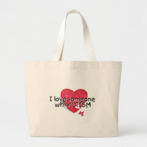 I Love Someone With Autism (Puzzle Heart) bags