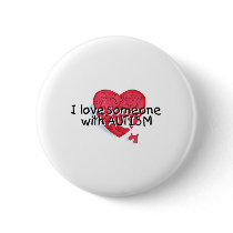 I Love Someone With Autism (Puzzle Heart) Pins