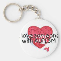 I Love Someone With Autism (Puzzle Heart) keychains
