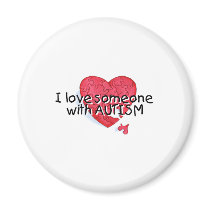 I Love Someone With Autism (Puzzle Heart) Fridge Magnets