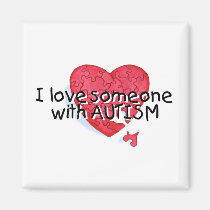 I Love Someone With Autism (Puzzle Heart) magnets
