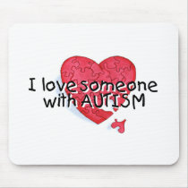 I Love Someone With Autism (Puzzle Heart) mousepads