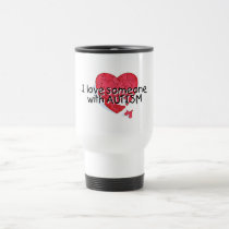 I Love Someone With Autism (Puzzle Heart) mugs