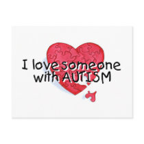 I Love Someone With Autism (Puzzle Heart) Postcard