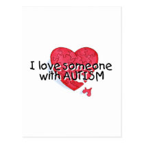 I Love Someone With Autism (Puzzle Heart) postcards
