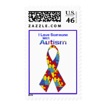 "I Love Someone With Autism" (Puzzle Lettering) postage by kokobaby "I Love Someone With Autism" (Puzzle Lettering) postage