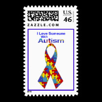 "I Love Someone With Autism" (Puzzle Lettering) postage by kokobaby "I Love Someone With Autism" (Puzzle Lettering) postage