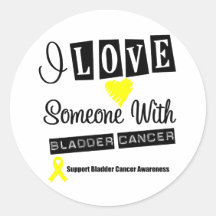I Love Someone With Bladder Cancer Round Sticker