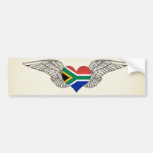 I Love South Africa -wings Bumper Stickers