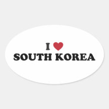 I Love South Korea Stickers