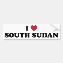 I Love South Sudan Bumper Stickers