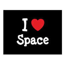I love Space heart custom personalized Post Cards