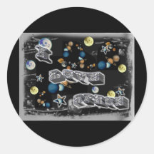 I Love Space Stickers