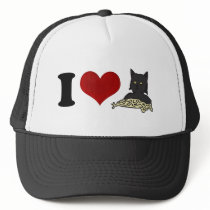 I Love Spaghetti Cat Mesh Hat