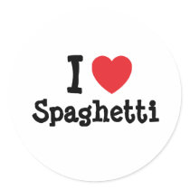 I love Spaghetti heart T-Shirt stickers