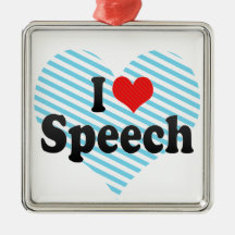 I Love Speech Christmas Ornament