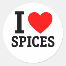 I Love Spices Round Sticker