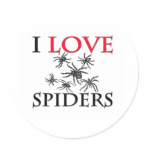 I Love Spiders Round Sticker