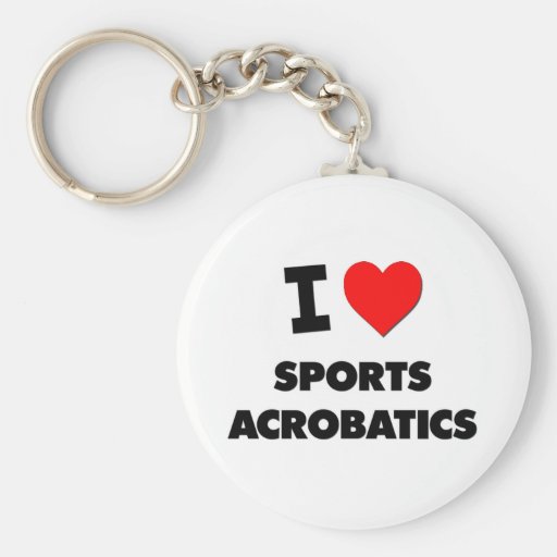I Love Sports Acrobatics Keychain