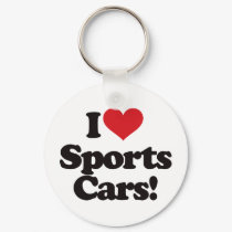 I Love Sports Cars! keychains