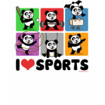 Our original panda bear loves to play <b>sports</b>! Panda is playing baseball and practicing weightlifting, the pommel horse, rhythmic gymnastics, rings, and shot put in this cute sport-lover design. A cute gift idea for sports fans!
