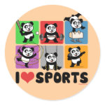These six cute pandas are playing lots of different sports. There's a baseball panda, weightlifting panda, pommel horse panda, rhythmic gymnastics panda, rings panda and shot put panda. This makes a perfect gift for sports fanatics. Great for everyone who loves cute pandas and sport.