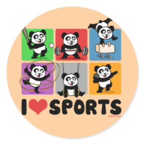 I Love Sports Pandas stickers by cuteunion I Love Sports Pandas stickers