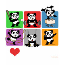 I Love Sports Pandas t-shirts by cuteunion I Love Sports Pandas t-shirts