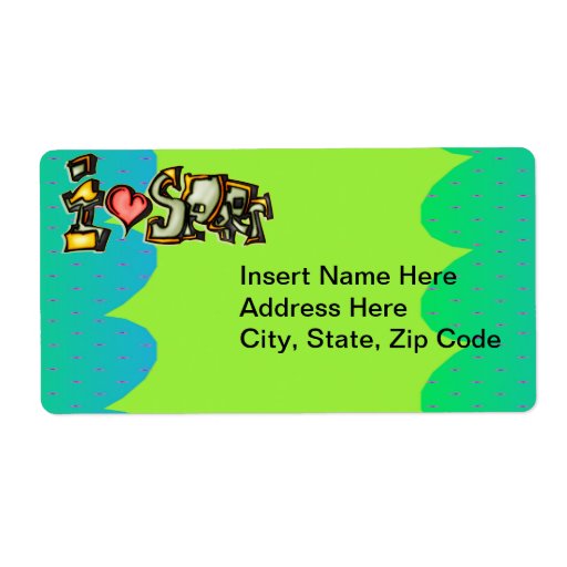 I Love Sports Personalized Shipping Labels