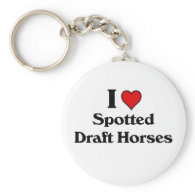 I love spotted draft horses key chain