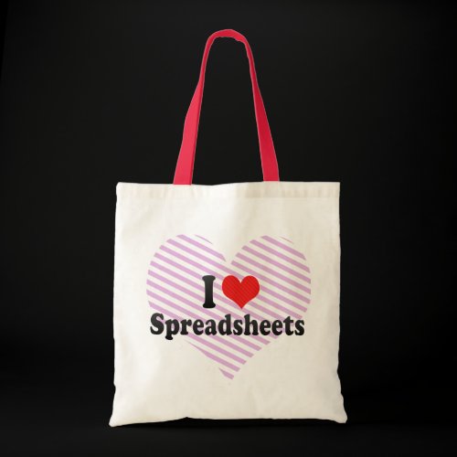 I Love Spreadsheets Tote Bag
