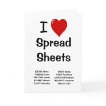 I Love Spreadsheets Birthday Card
