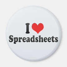 I Love Spreadsheets Fridge Magnets