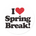 I Love Spring Break! stickers