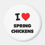 I love Spring Chickens Refrigerator Magnets