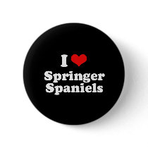 I Love Springer Spaniels Pinback Button