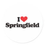 I Love Springfield Round Sticker