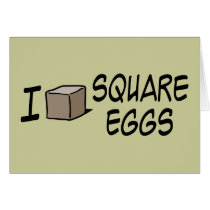 I Love Square Eggs Cards